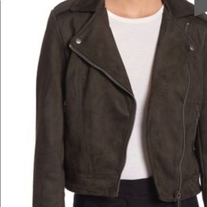 Philosophy - Women’s Faux Suede Dark Olive Moto
